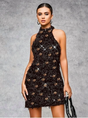 Amora Secret Kadın Fantazi İç Giyim Özel Tasarım Gümüş Işıltılı Sırt li Fantezi Mini Club Elbisesi - li ve Zarif Tasarım