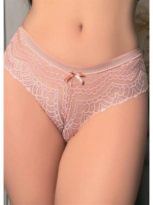 Amora Secret Kadın Fantazi İç Giyim Pudra Dantelli Desenli Fantezi Külot - li ve Zarif Tasarım