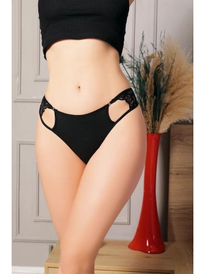 Amora Secret Kadın Fantazi İç Giyim Siyah Bel Kısmı Dantelli Külot - li ve Zarif Tasarım