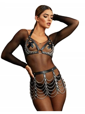 Amora Secret Kadın Fantazi İç Giyim Zincir Detaylı Fantezi Harness Aksesuar - li ve Zarif Tasarım