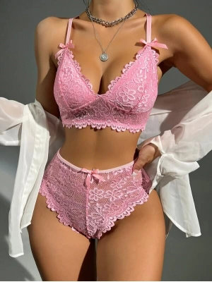 Amora Secret Pembe Dantelli Fantezi Bralet Sütyen Takımı