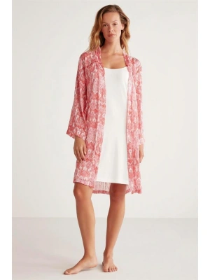 Amora Secret Penye Mood Desenli Sabahlık Takım