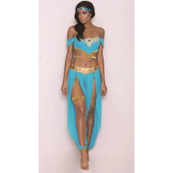 ÖZEL TASARIM  FANTEZI MAVI DANSÖZ KOSTÜMÜ