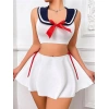 Amora Secret Kadın Fantazi İç Giyim Beyaz Etekli Fantezi Denizci Kız Kostümü - Şehvetli ve Zarif Tasarım