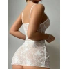 Amora Secret Kadın Fantazi İç Giyim Beyaz Tül Dantelli Taşlı Fantezi Gecelik - Şehvetli ve Zarif Tasarım