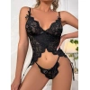 Amora Secret Kadın Fantazi İç Giyim Özel Tasarım Arkadan Bağcıklı Fantezi Siyah Jartiyer Takım - Şehvetli ve Zarif Tasarım