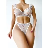 Amora Secret Kadın Fantazi İç Giyim Transparan Kalpli Sütyen Külot Takım - Şehvetli ve Zarif Tasarım