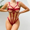 ÖZEL TASARIM  FANTEZI LASTIK BODY HARNESS BORDO