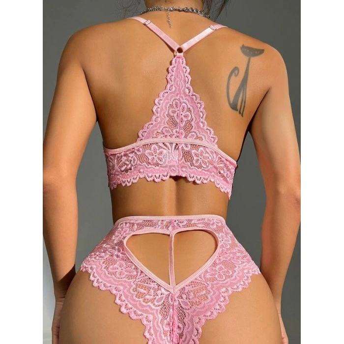 Amora Secret Pembe Dantelli Fantezi Bralet Sütyen Takımı