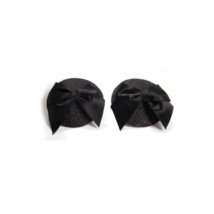 ÖZEL TASARIM  SIYAH FIYONKLU FANTEZI GÖĞÜS UCU KAPATICI