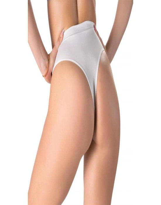 özel tasarım Amora Secret Beyaz V Metal Aksesuarlı Yüksek Bel String Tanga