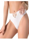 özel tasarım Amora Secret Beyaz V Metal Aksesuarlı Yüksek Bel String Tanga