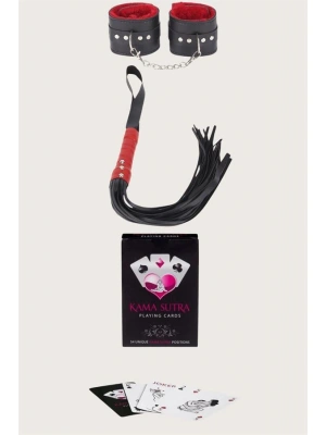 Amora Secret Kadın Fantazi İç Giyim  Görselli Oyun Kartı Kama Sutra Kelepçe Kırbaç Set - li ve Zarif Tasarım