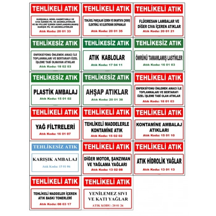 ATIK ETİKETLERİ 20x30 CM