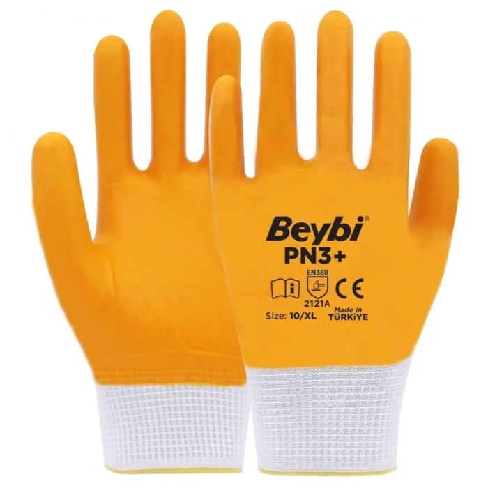 Beybi PN3+ Polyester Örme Nitril Eldiven 1 Paket