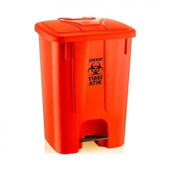 PEDALLI TIBBİ ATIK KOVASI-65LT TURUNCU
