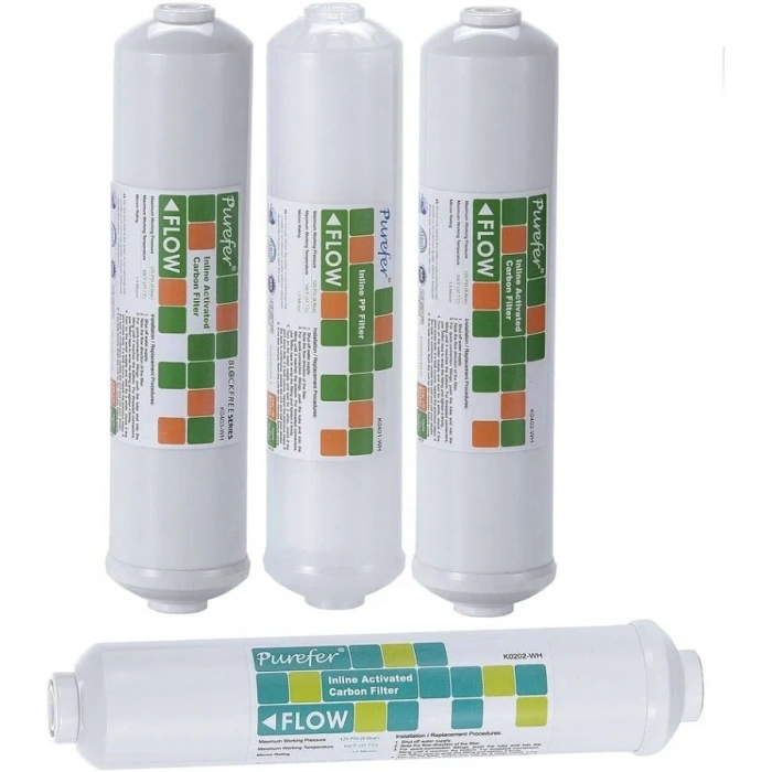 Purefer 11 inç Inline NSF Onaylı 4li RO filtre takımı (İTHAL)