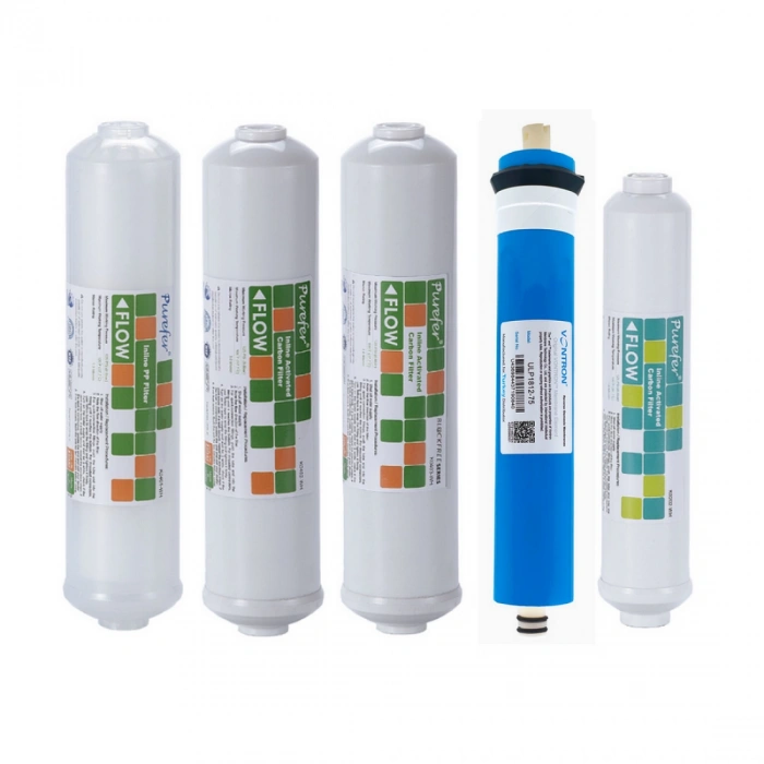 Purefer 11 inç Inline NSF Onaylı 5li RO filtre takımı (İTHAL)