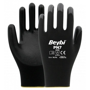 Beybi PN7 Polyester Örme Nitril Eldiven 1 Paket