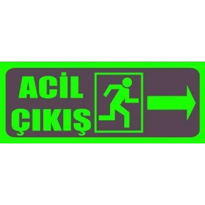 Fotolümenli Acil Çıkış Levhası Sağ Ok