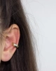 Altın Kaplama Renkli Zirkonlu Halka Ear Cuff (Kıkırdak) Küpe