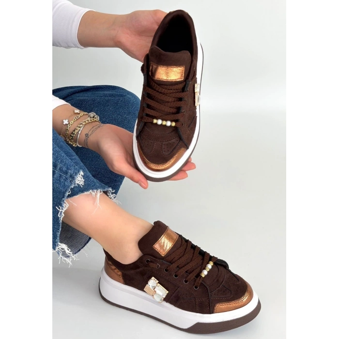 Ceans Kahverengi Süet Bağcıklı Spor Ayakkabı