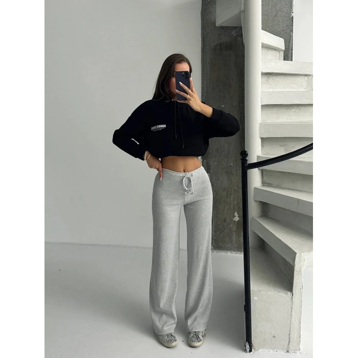 Fit comfort gri salaş pantolon A6011