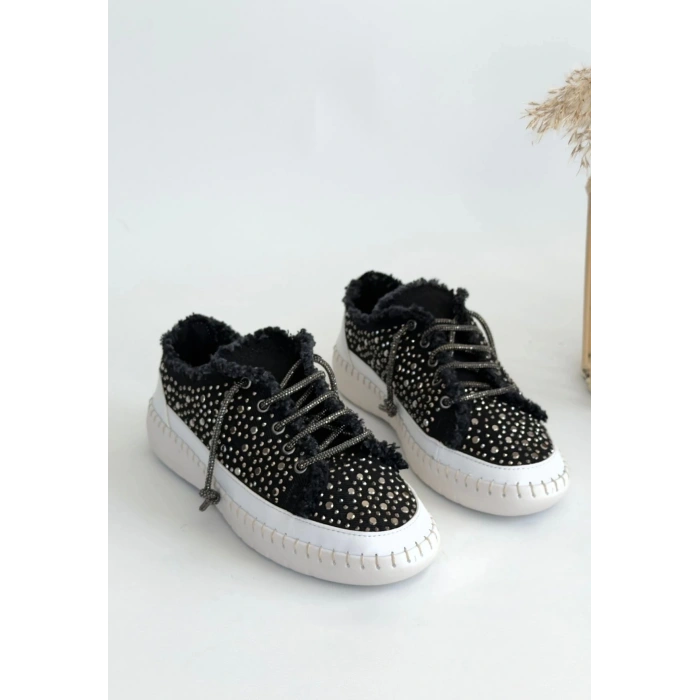 Guji Siyah Kot Bağcıklı Spor Ayakkabı