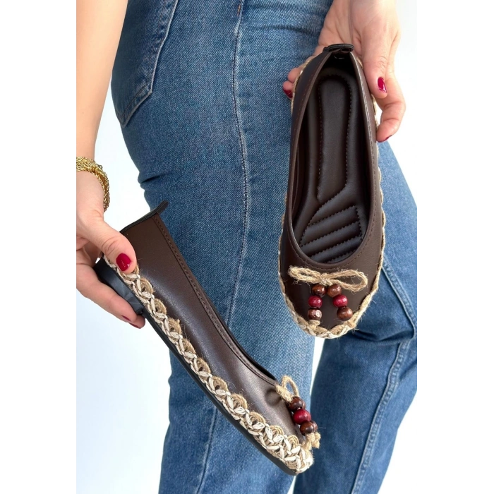 Ilwe Kahverengi Cilt Babet Ayakkabı