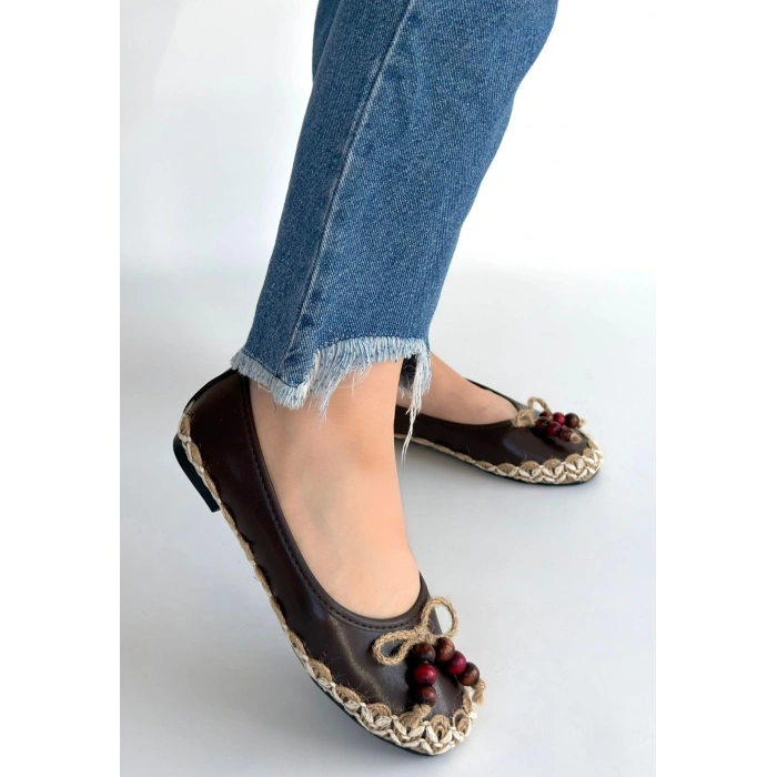 Ilwe Kahverengi Cilt Babet Ayakkabı