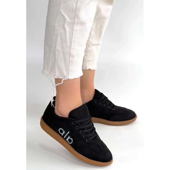 Lendo Siyah Süet Bağcıklı Spor Ayakkabı