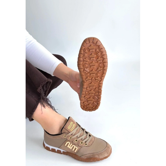 Marje Vizon Cilt Bağcıklı Spor Ayakkabı