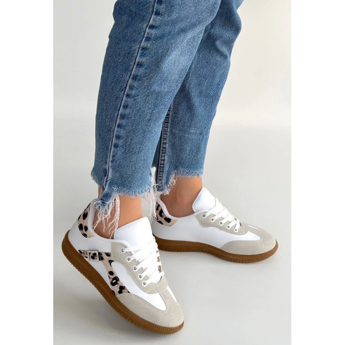 Mier Beyaz Cilt Bağcıklı Spor Ayakkabı