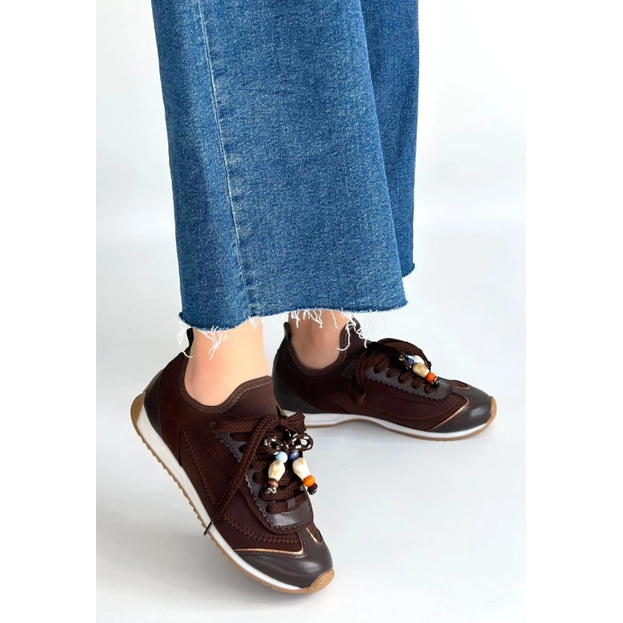 Riaf Kahverengi Cilt Bağcıklı Spor Ayakkabı