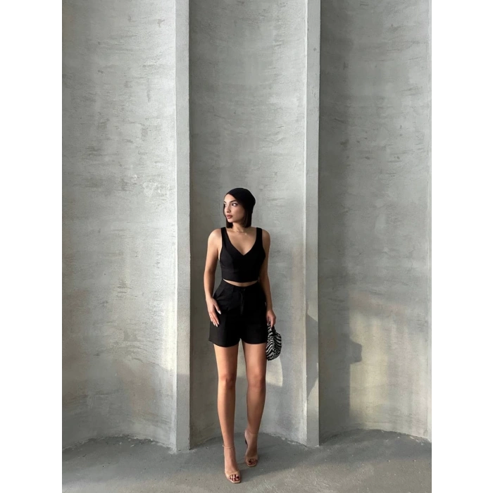 Şortlu keten takım s255014