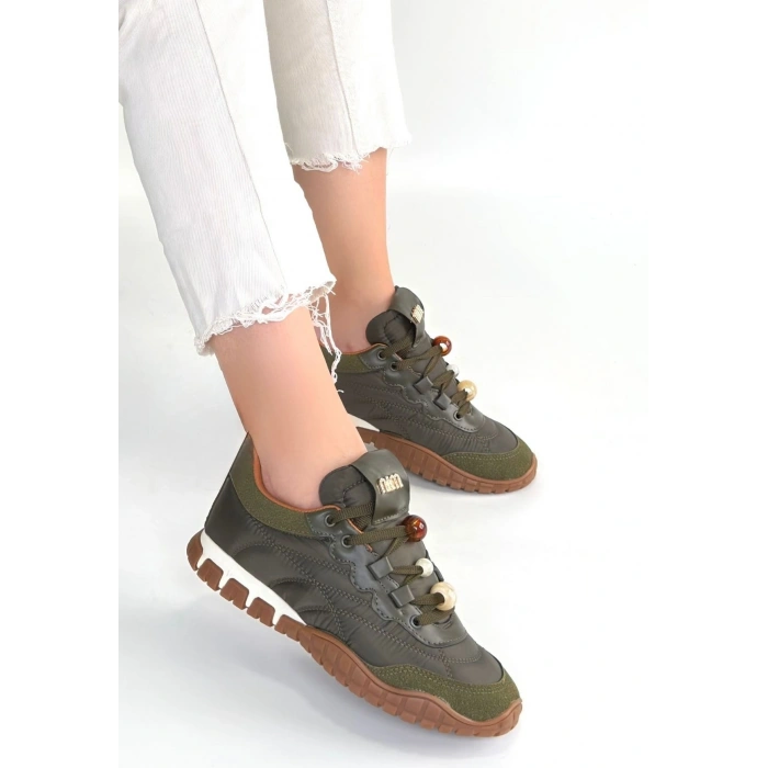 Tues Yeşik Nubuk Bağcıklı Spor Ayakkabı