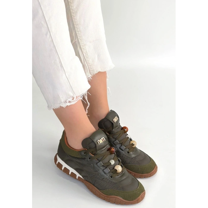 Tues Yeşik Nubuk Bağcıklı Spor Ayakkabı