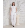 Broşlu yelek pantolon takım beyaz s255821