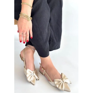 Cenya Bej Saten Babet Ayakkabı