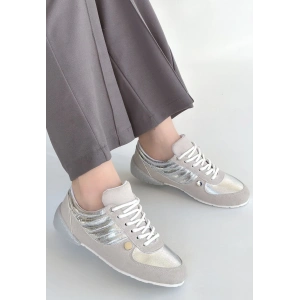 Jawen Gri Nubuk Gümüş Detaylı Spor Ayakkabı