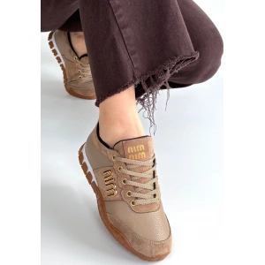 Marje Vizon Cilt Bağcıklı Spor Ayakkabı