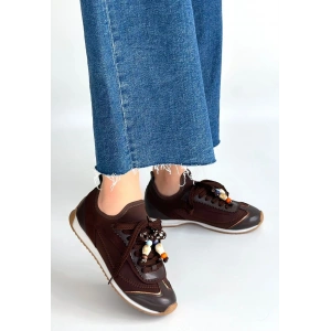 Riaf Kahverengi Cilt Bağcıklı Spor Ayakkabı