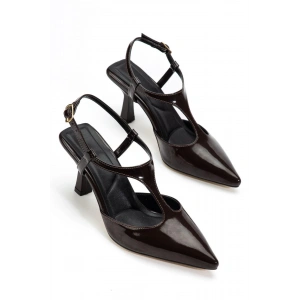 Tula Kahverengi Rugan Topuklu Ayakkabı