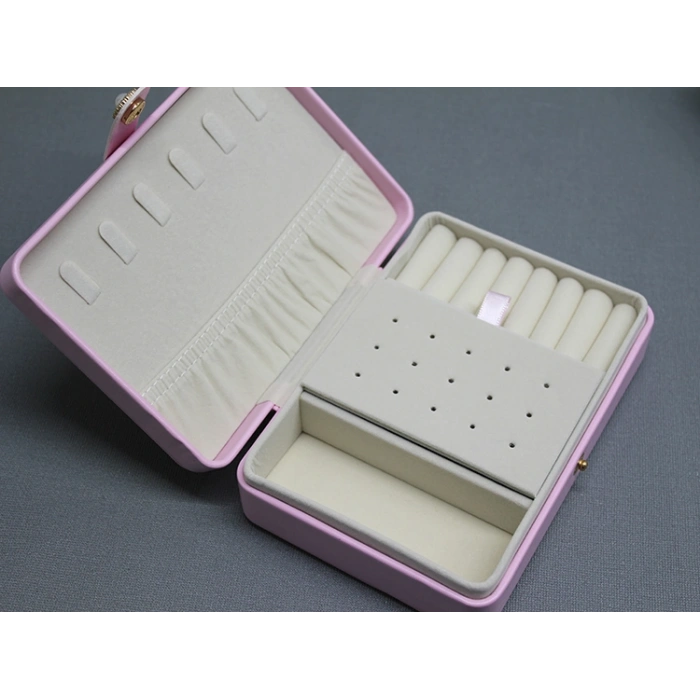 16x11 cm Deri Kaplamalı Makyaj Ve Takı Kutusu