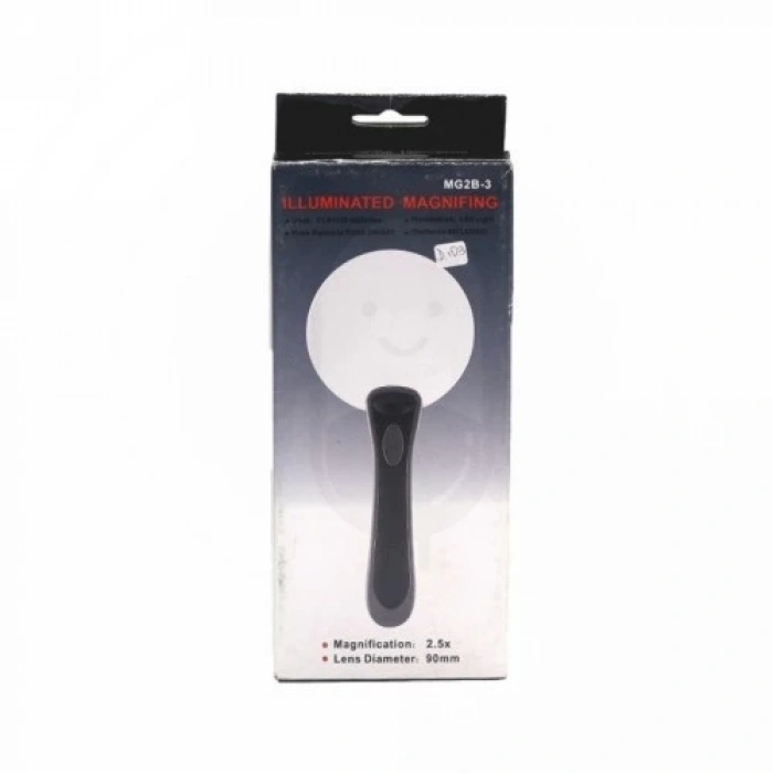 2 Led Işıklı 2.5x90mm Okuma Büyüteç