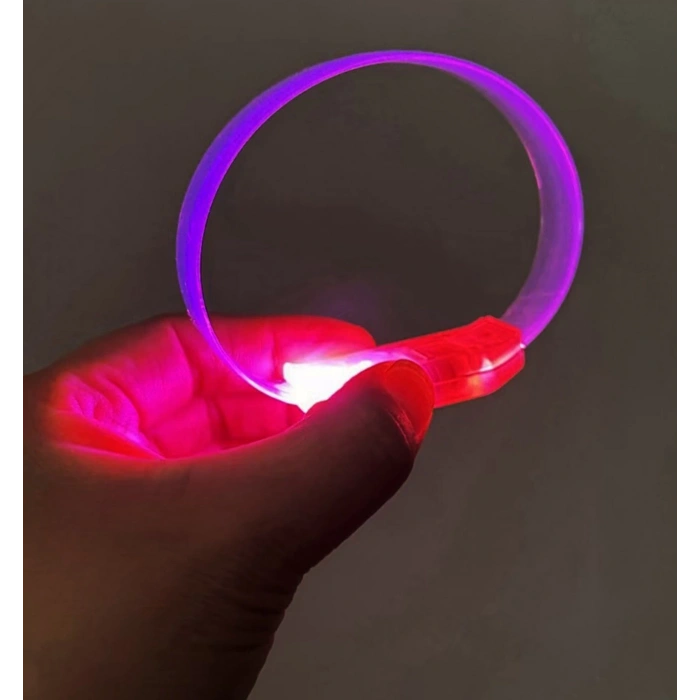 3 Modlu Pilli Led Işıklı Esnek Parti Bilekliği Pembe