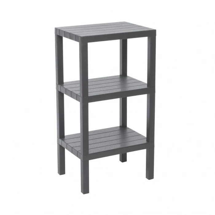 3 Raflı Gri Modüler Ünite Plastik 38x29x74 Cm (5580)