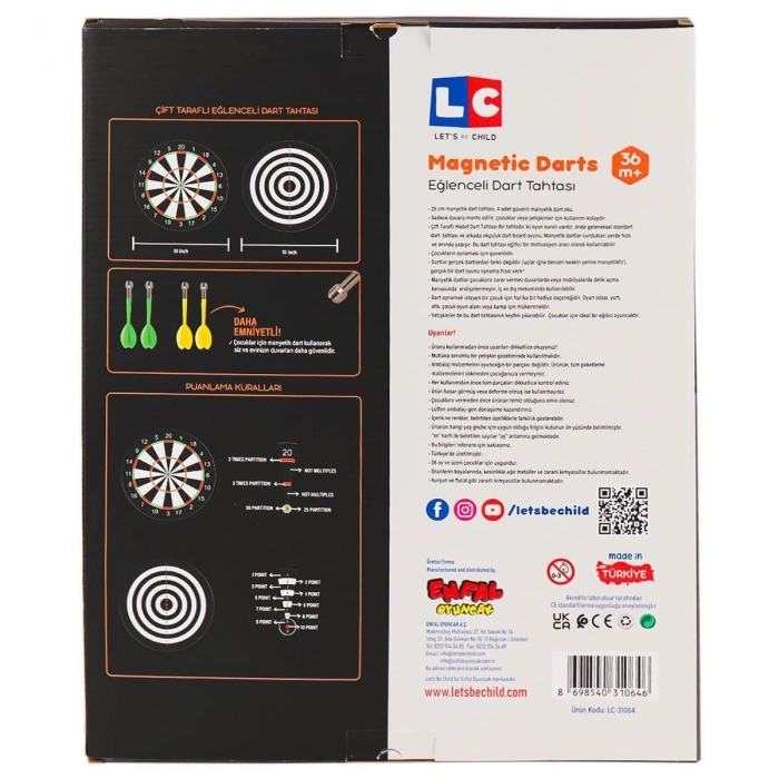 31064-lc Eğlenceli Manyetik Dart -lets Be Child