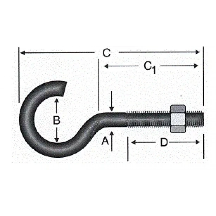 Açık Metrik Kanca M5 / 21x100 - 100 Adet