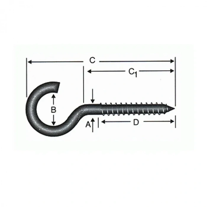 Açık Piton, Kanca, Çengel 18x60 - 144 Adet